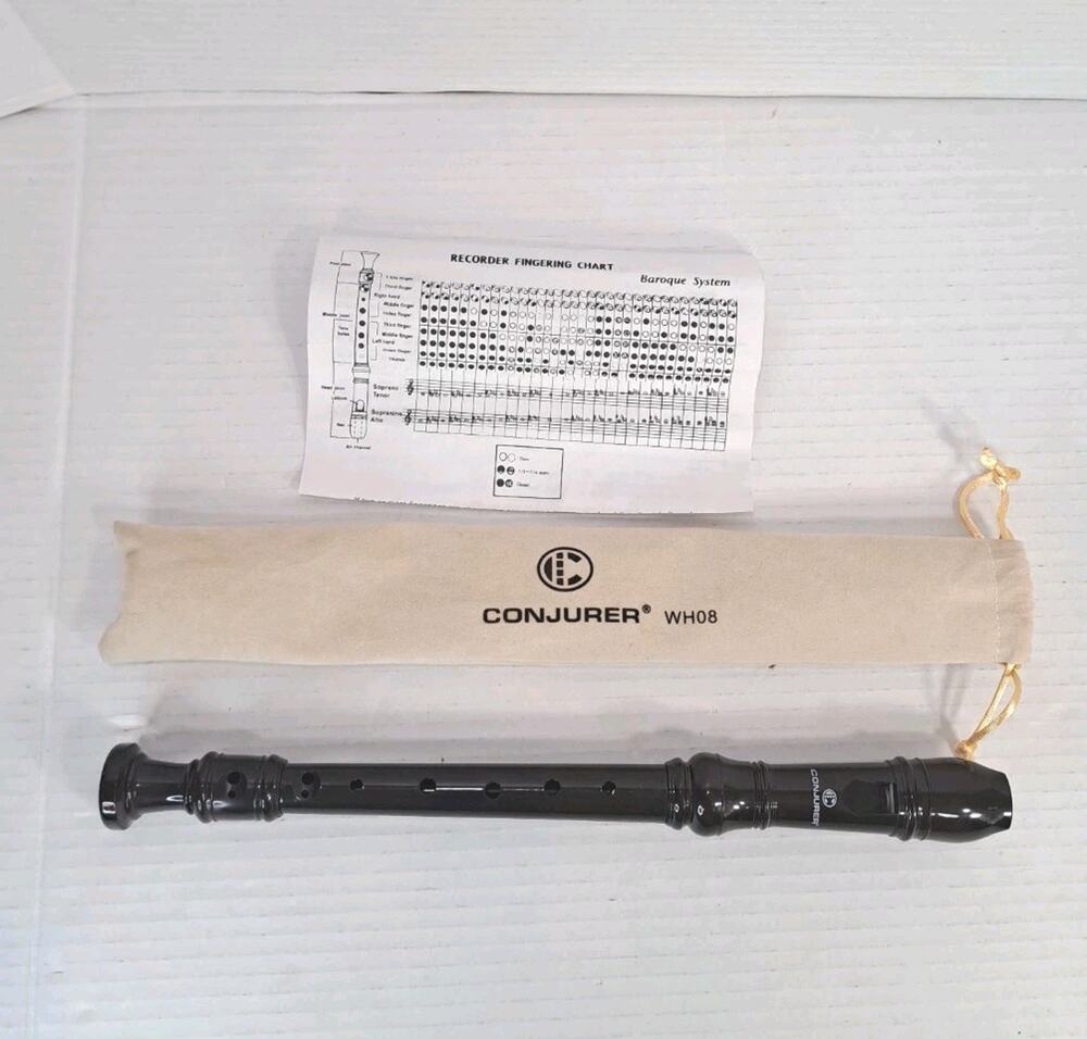 Conjurer German Fingering 8-Hole Descant Recorder ABS Brown w/ Sleeve & Chart